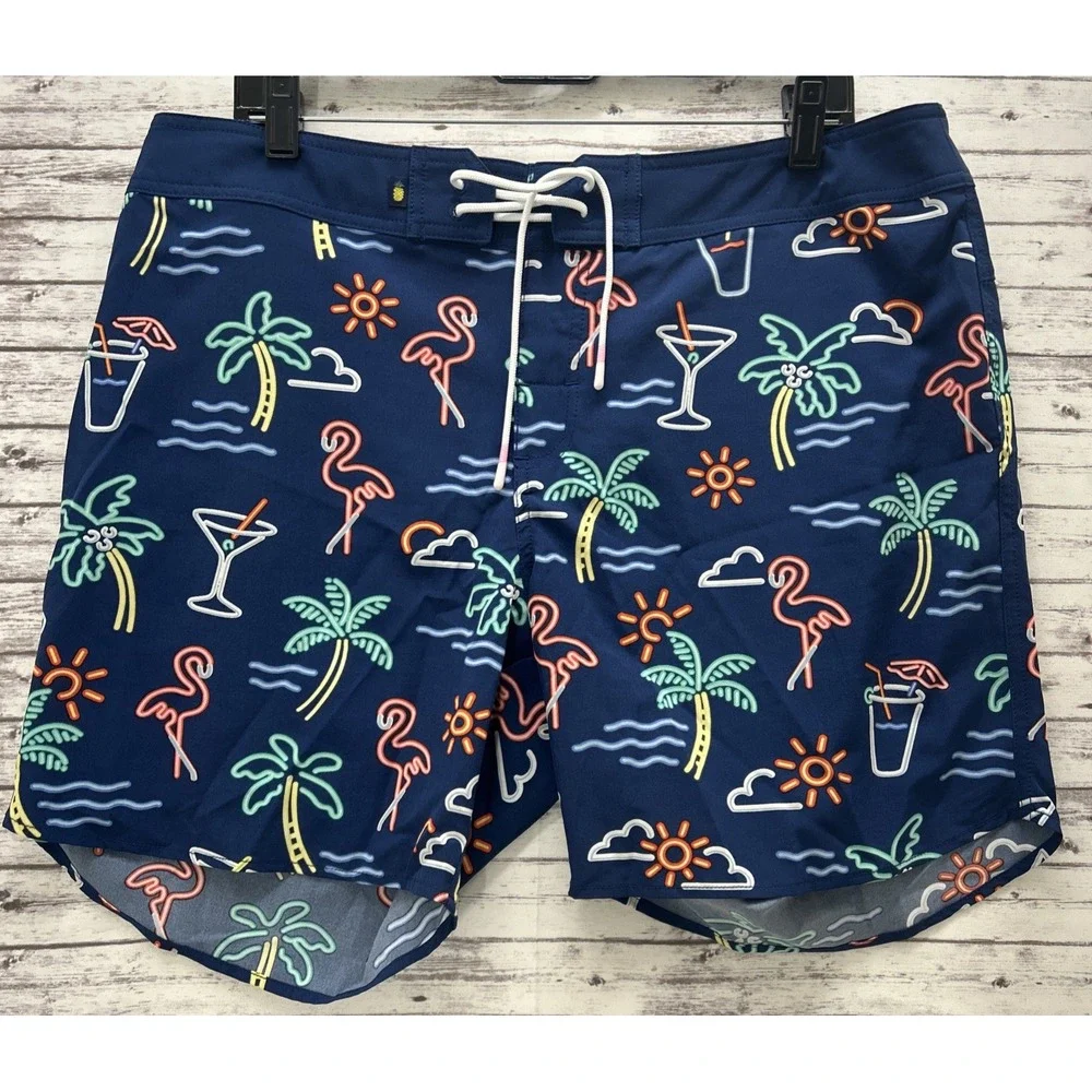 Chubbies Mens Multicolor Board Shorts Swim Trunks 6.5